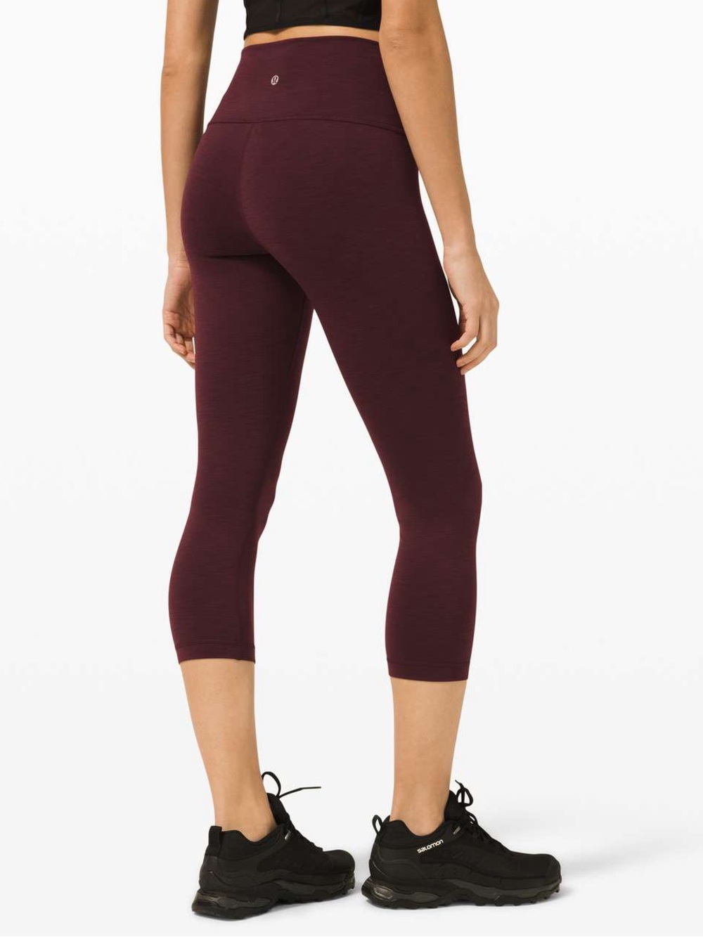 Lululemon Wunder Train High-Rise Crop 21” Womens 8 Heathered Cassis Gym Leggings